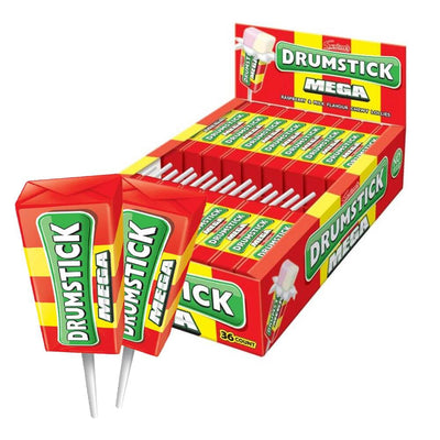 Swizzels Drumstick Mega Lollies 28g x 36 Raspberry & Milk Chewy Lollies