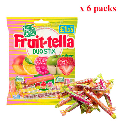 Fruit-tella Assorted Chewy Sweets 135g – Duo Stix, Juicy Chews, Berries & Cherry, Simply Strawberry