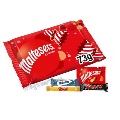 Maltesers & Friends Small Christmas Chocolate Selection Pack 73g (06 or 12 Packs)