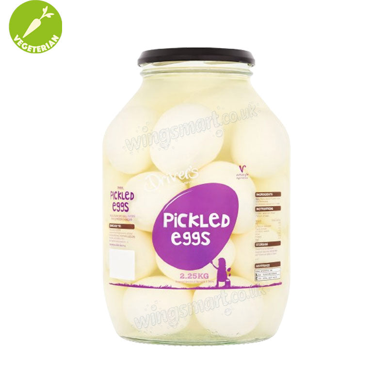 Drivers Foods Pickled Eggs 2.25kg Bottle Spicy Vinegar Pickled Shelled Eggs