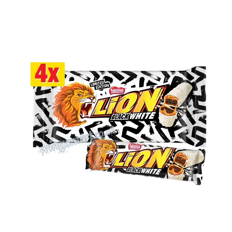Lion Black White Chocolate Bar 4 Pack Multipack 120g Fullbox