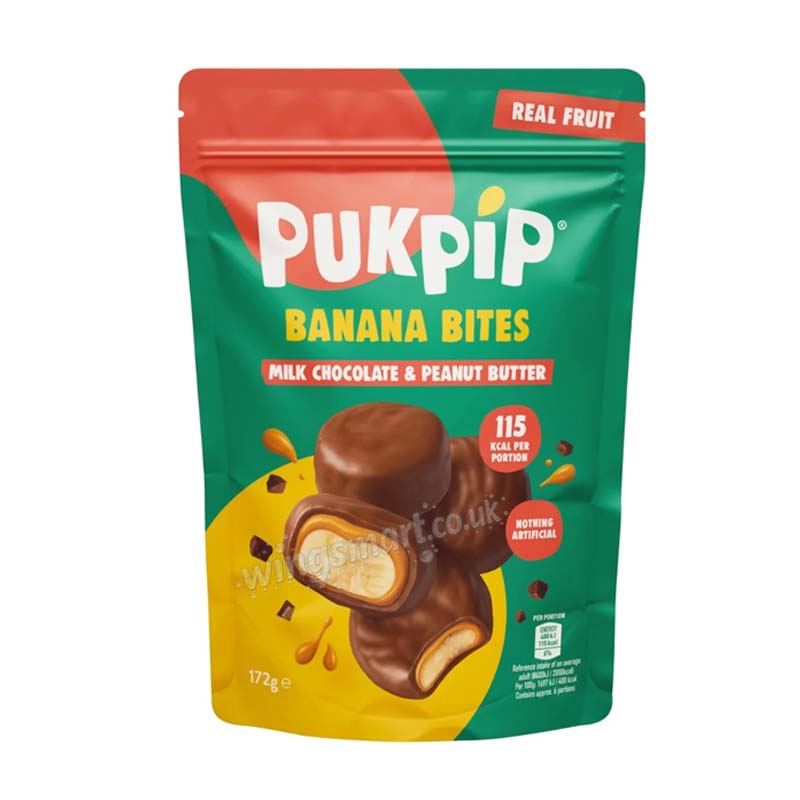 Pukpip Peanut Butter Milk Chocolate Banana Bites 172g Pack of 2