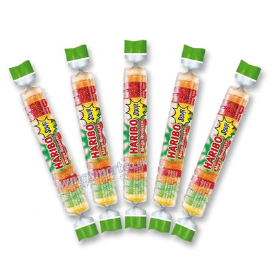 HARIBO Mega-Roulette Sour 40 x 45g Full Box – Sour Fruit Flavour Jelly Rolls