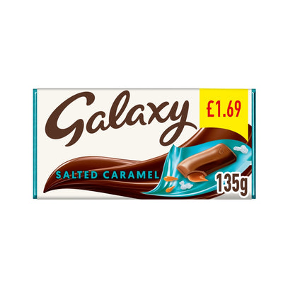 Galaxy Salted Caramel & Milk Chocolate Block Bar 135g PMP (Box of 24)
