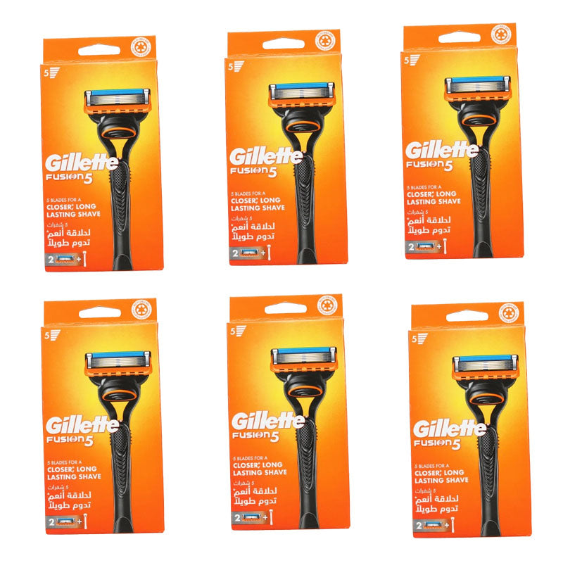 Gillette Fusion Razor 2Up Pack | Men’s 5-Blades Precision Shaving Razor with Lubrication Strip