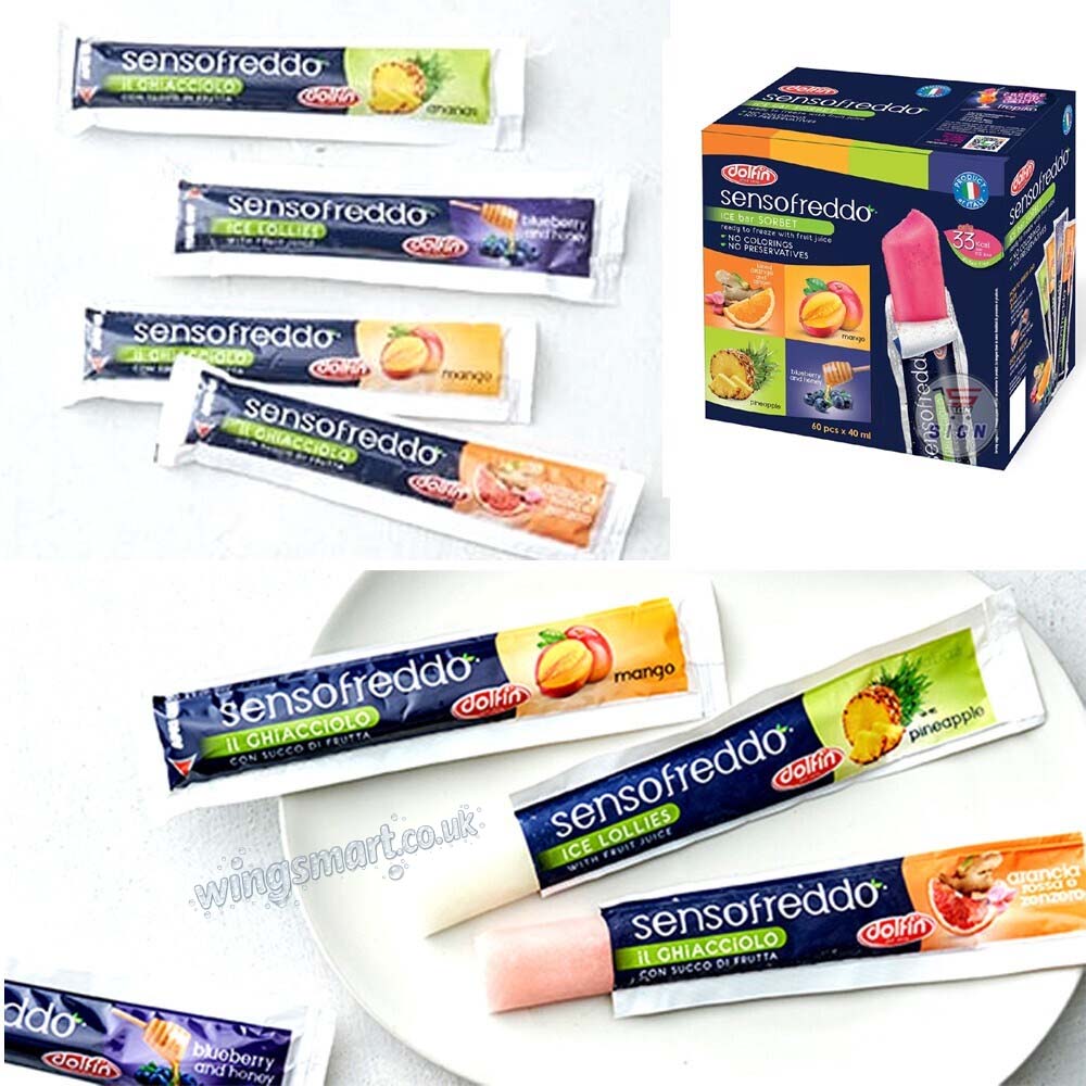 Sensofreddo Fruit Ice Lollies 60 x 40ml Full Box Frozen Treats