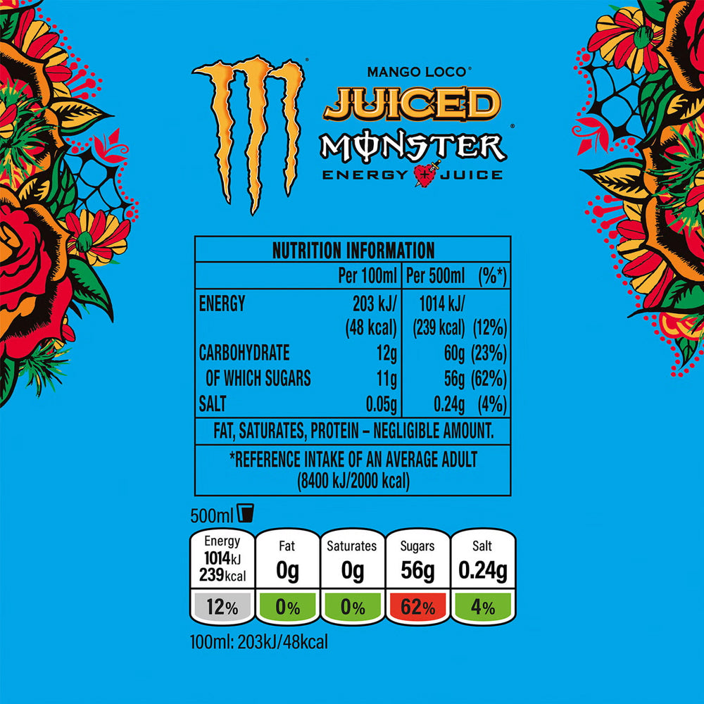 Monster Energy Drink Mango Loco 500ml PMP (12 Pack)