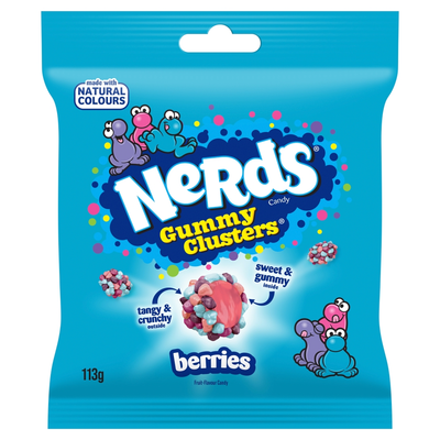 Nerds Gummy Clusters Berries Fruit Flavour Candy Bag 113g (Box of 10)