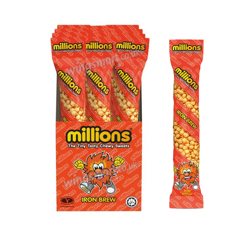 Millions Tubes 12 Pack Assorted Flavours 55g Chewy Sweets Candy Multipack