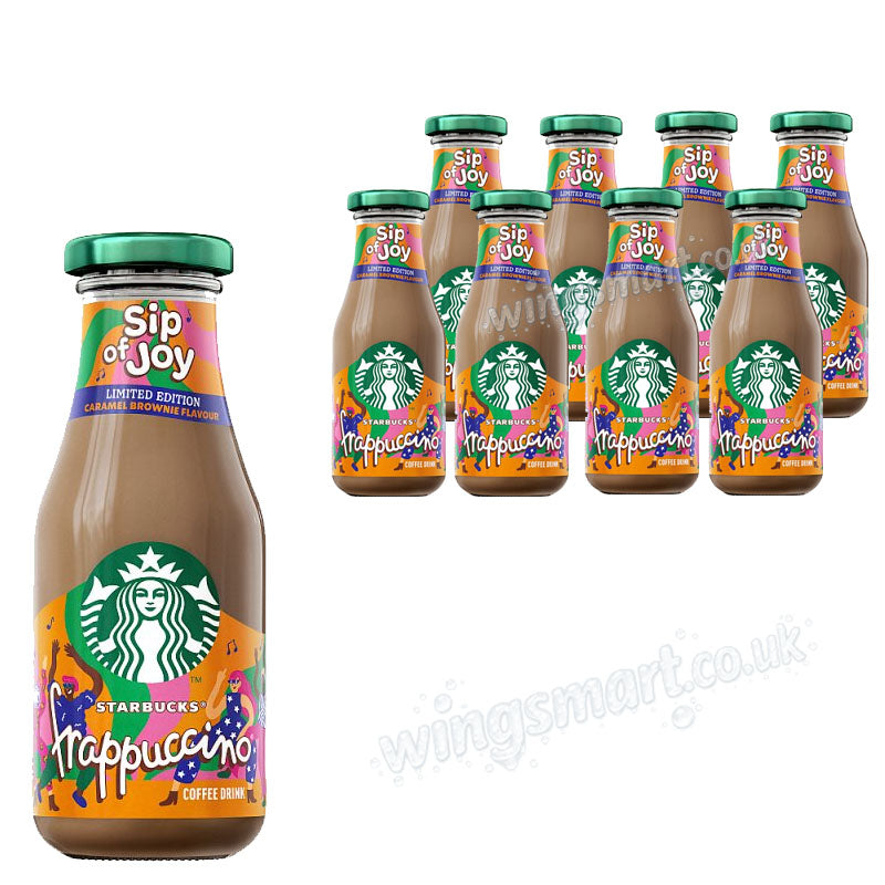 Starbucks Frappuccino 250ml – Caramel, Vanilla, Coffee, Mocha & Brownie (Box of 8 bottles)