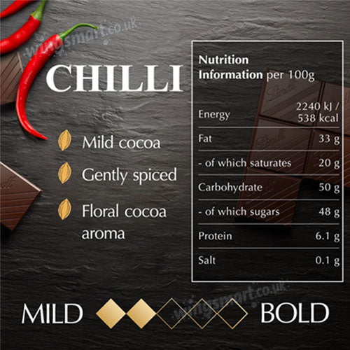 Lindt Excellence Dark Chilli Chocolate Bar 100g x 2