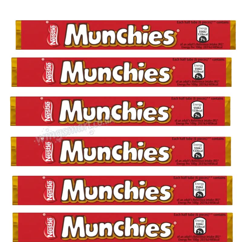 Munchies Milk Chocolate Tube 36 x 52g Caramel & Biscuit Centres