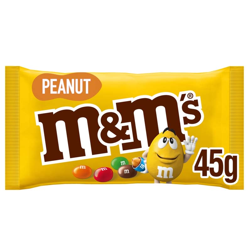 M&M's Crunchy Peanut Milk Chocolate Bags 45g (Pack of 24)