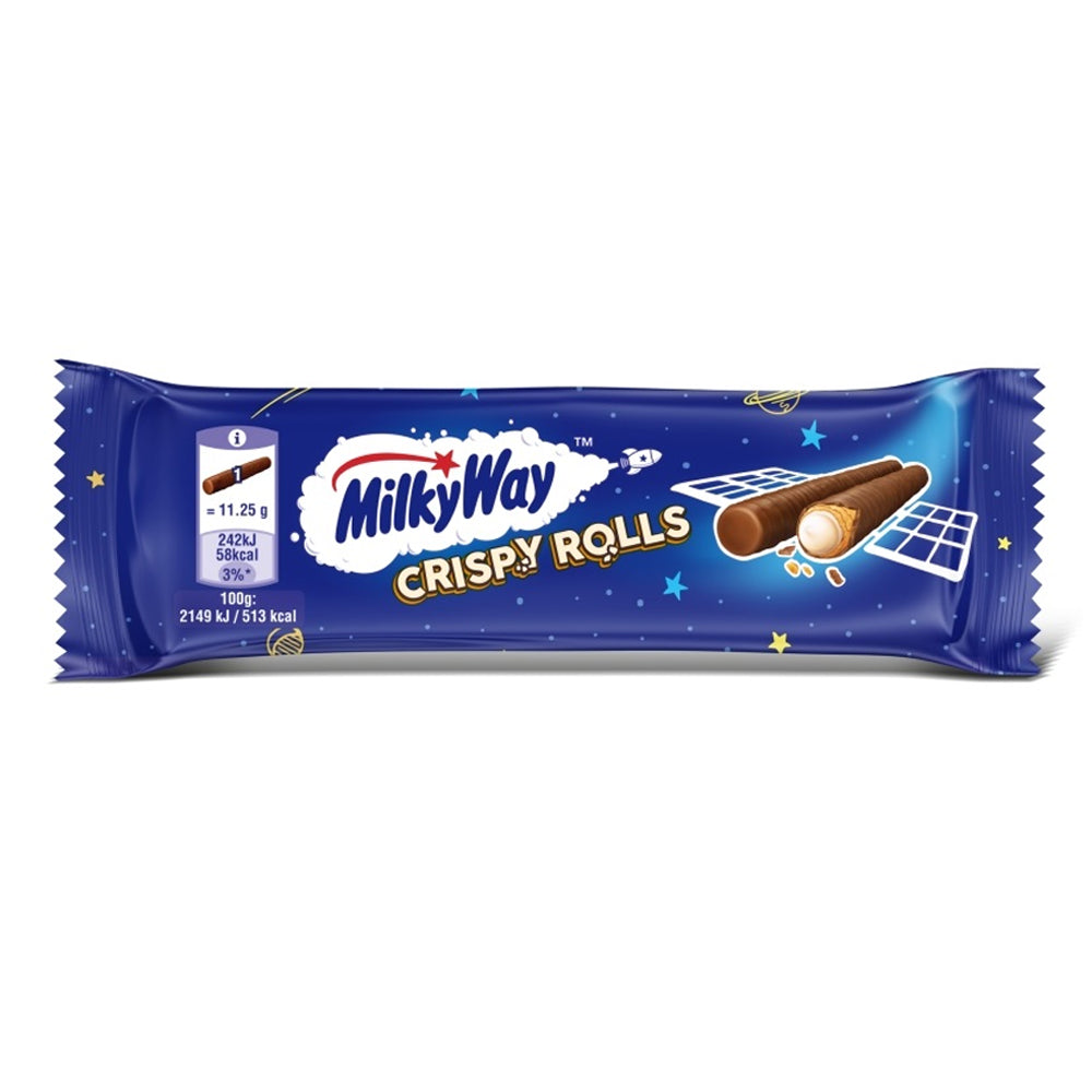 Milky Way Crispy Rolls 24 x 22.5g - Chocolate Wafer Snack