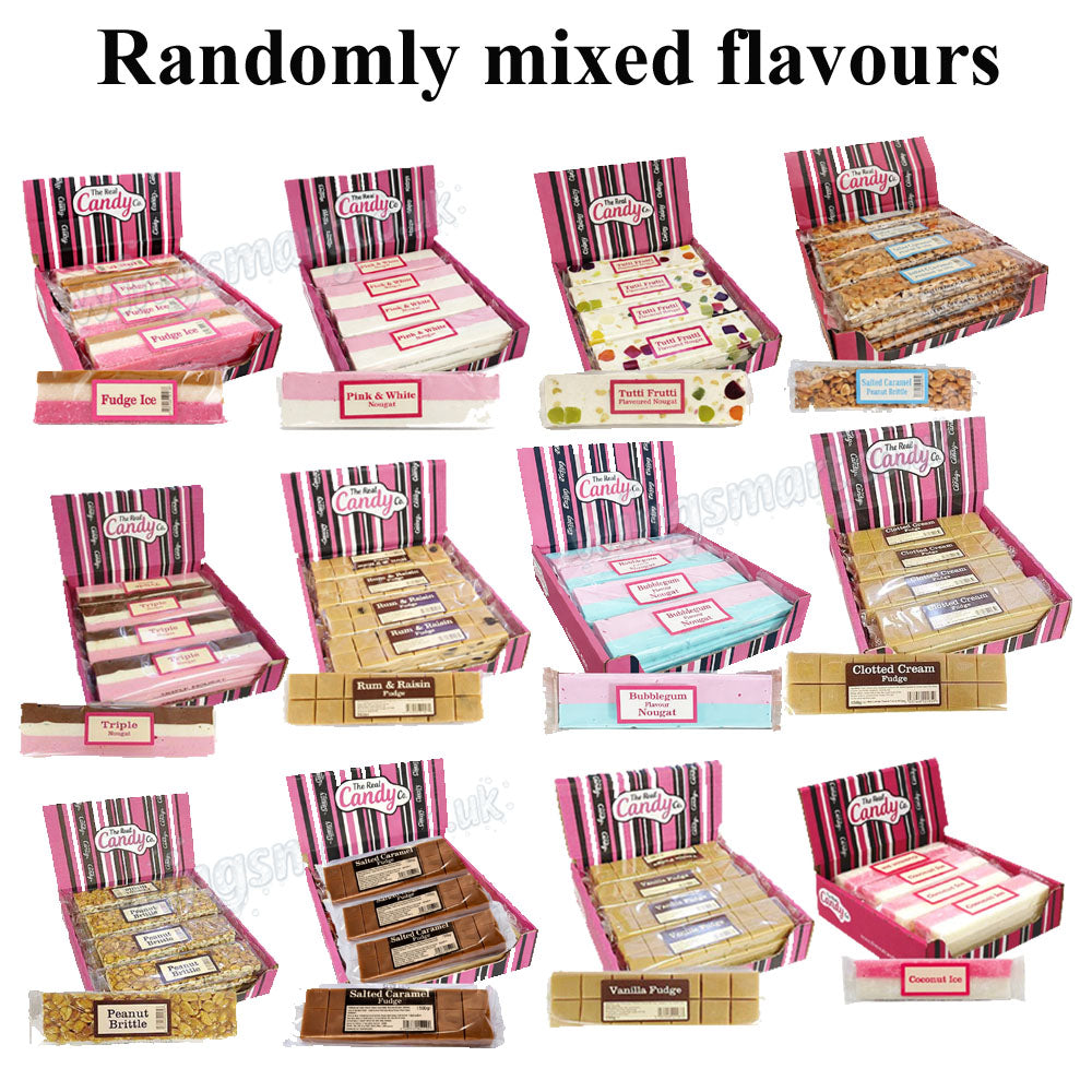 Candy Co Assorted Traditional Sweet Bars – Randomly Mixed Flavours of Nougat, Fudge, Coconut Ice & Peanut Brittle