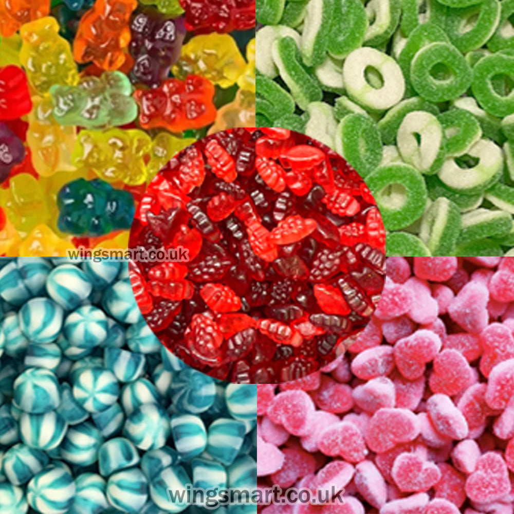 SweetZone Assorted Jelly & Fizzy Candy Bags – 1kg