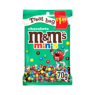 M&M's Minis Bites Milk Chocolate Sharing Bags PMP 70g (16 Pack) | Colourful Chocolate Candy Treat