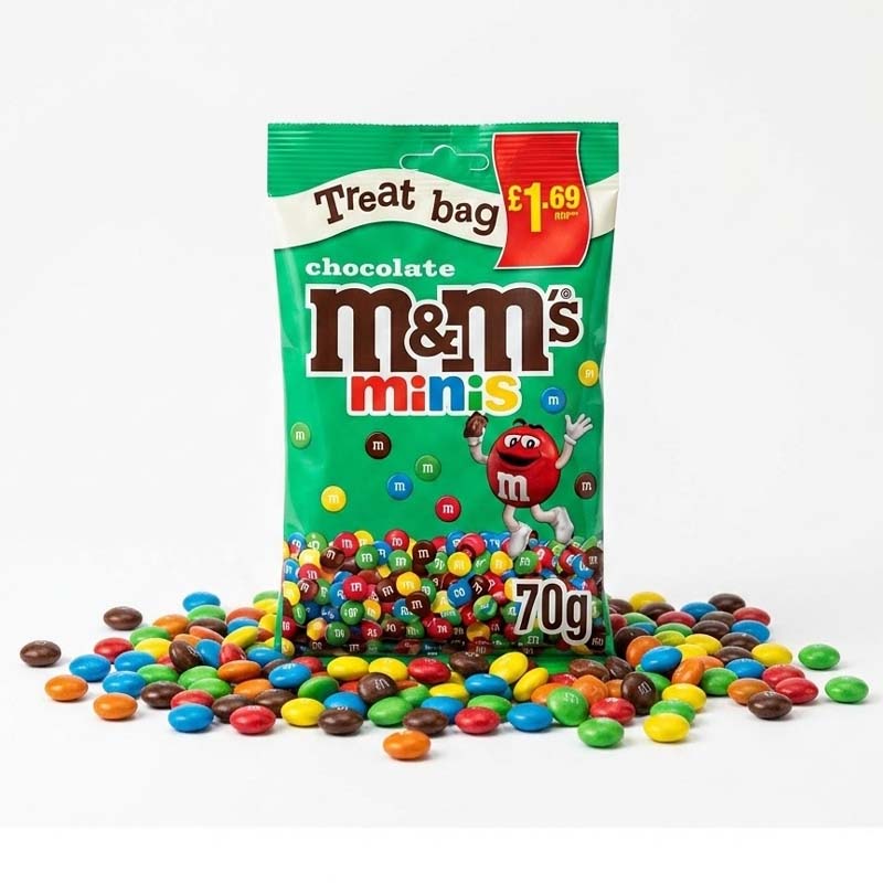 M&M's Minis Bites Milk Chocolate Sharing Bags PMP 70g (16 Pack) | Colourful Chocolate Candy Treat