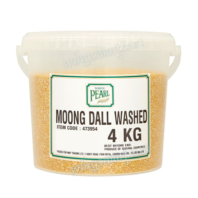 White Pearl Washed Moong Dall 4kg Premium Yellow Split Lentils Bulk Pack