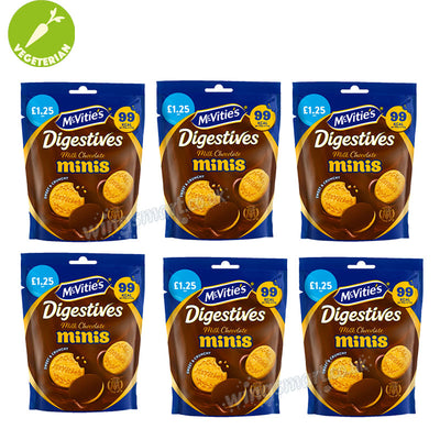 McVitie's Milk Chocolate Digestive Minis Biscuits 80g PMP (Box of 6 packs)