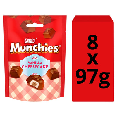 Munchies Vanilla Cheesecake Flavour Chocolate Sharing Pouches – 8 x 97g