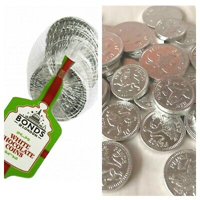 Bonds Net Of White Chocolate Silver Coins 60g (10 - 50 Nets)