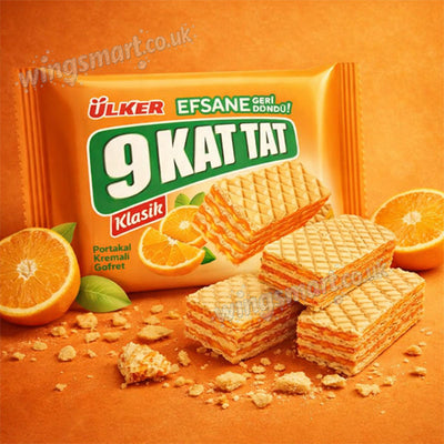 Ulker 9 Kat Tat Wafer Orange & Banana 39g x 24 Multipack Crispy Layered Wafers