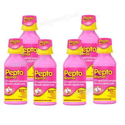Pepto-Bismol 120ml – Nausea & Upset Stomach Relief (Box of 6 Bottles)