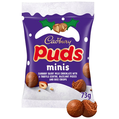 Cadbury Dairy Milk Chocolate Mini Puds – 73g Bag (Pack of 22)
