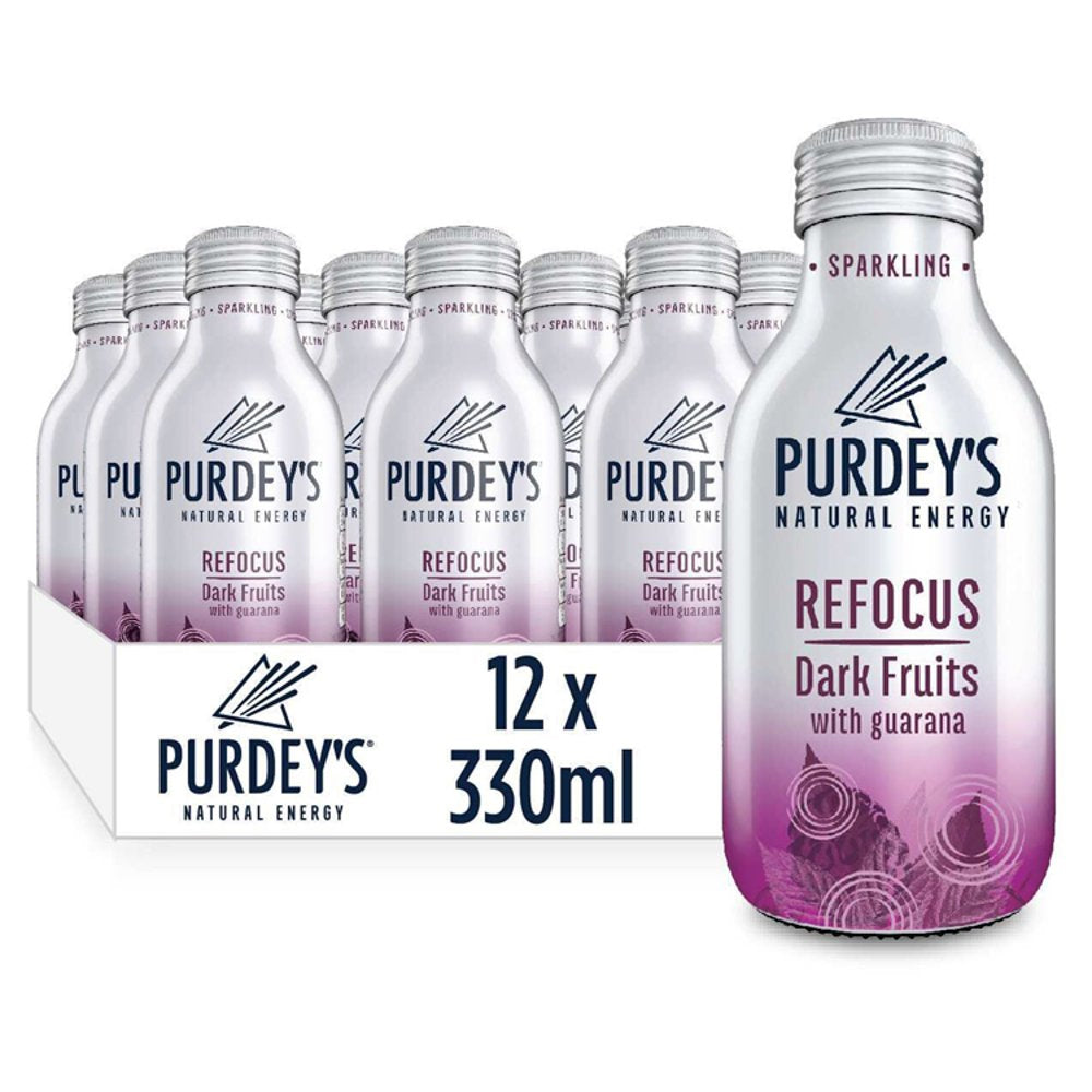 Purdey’s Natural Energy Sparkling Drinks – 12 x 330ml Bottles