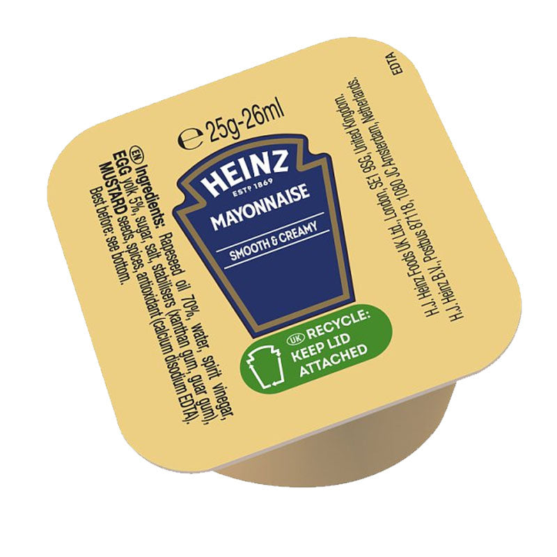 Heinz Smooth & Creamy Mayonnaise 25g x 100 Cups – Premium Single Serve Portion Cups