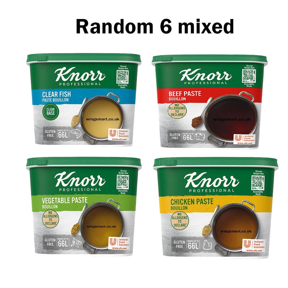 Knorr Professional Paste Bouillons 1kg Chicken, Beef, Vegetable & Clear Fish