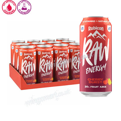 Rubicon Raw Energy Cherry Burst Fruit Juice 500ml (box of 12 cans)