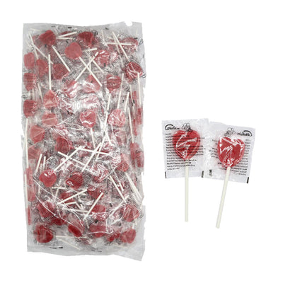Cherry Heart Lollipops (Pack of 200)