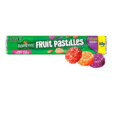 Rowntree’s Fruit Pastilles Sweets Tube 48g PMP (Box of 32) – Chewy Fruity Sugar Coated Candy