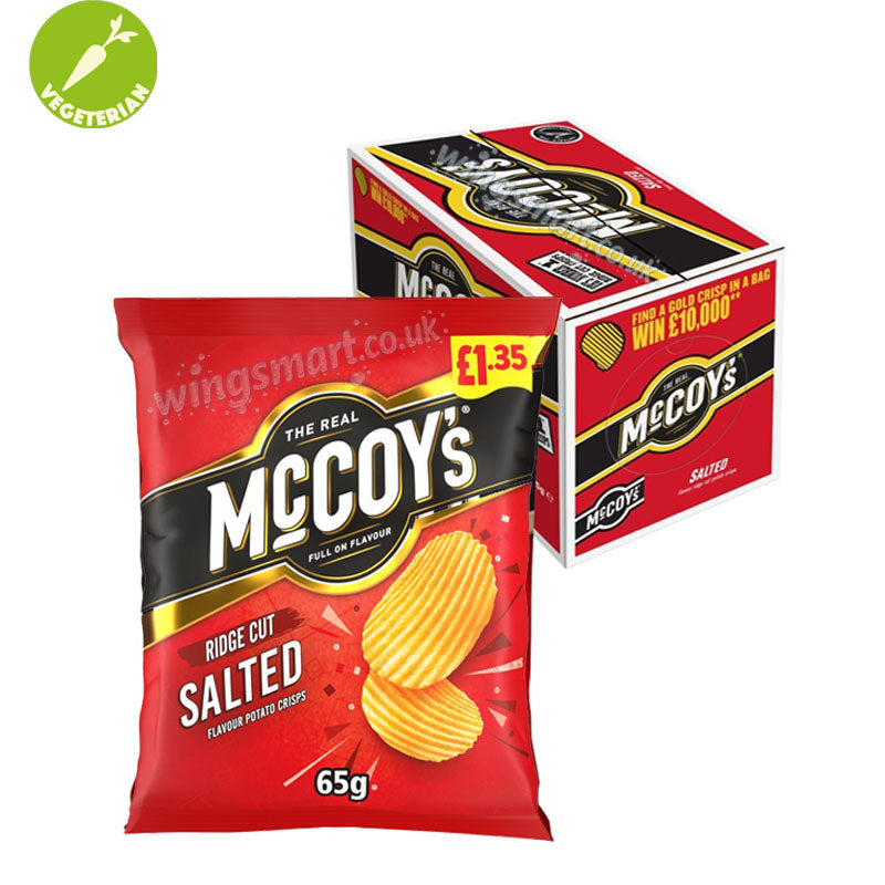 McCoy’s Salted Potato Crisps 65g PMP x 20 Packs Crunchy Ridge Cut Classic Salted Crisps Snack