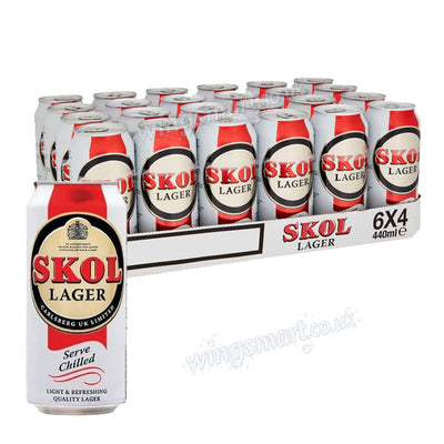 Skol Lager Beer Drinks 440ml (Box of 24 cans)