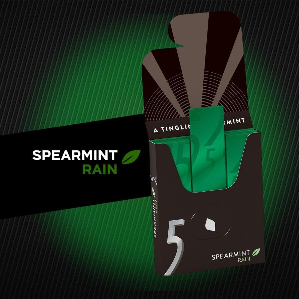 5 Gum Spearmint Rain Sugarfree - 15pc / 10ct