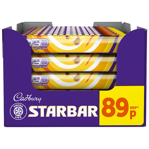 Cadbury Starbar Milk Chocolate Caramel & Peanut Bar 49g – Case of 32