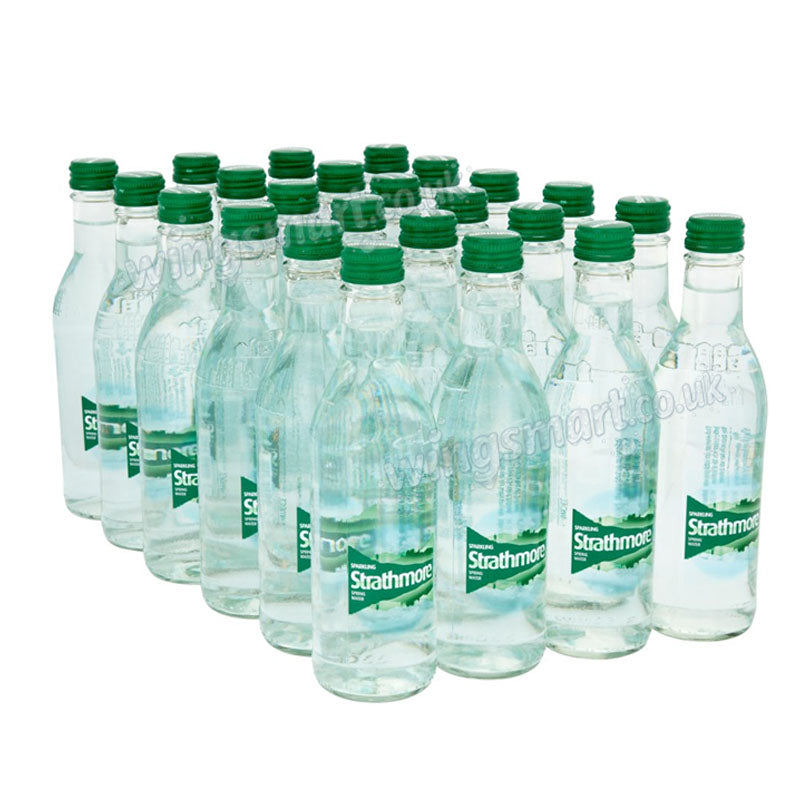 Strathmore Sparkling Spring Water 330ml x 24 Glass Bottles