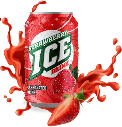 Ice Strawberry Sparkling Drink Can 330ml (24 Pack)