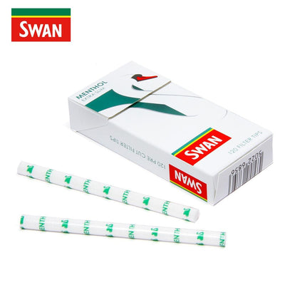 Swan Menthol Extra Slim 120 Pre Cut Filter Tips Box of 20 Packs - WingsMart