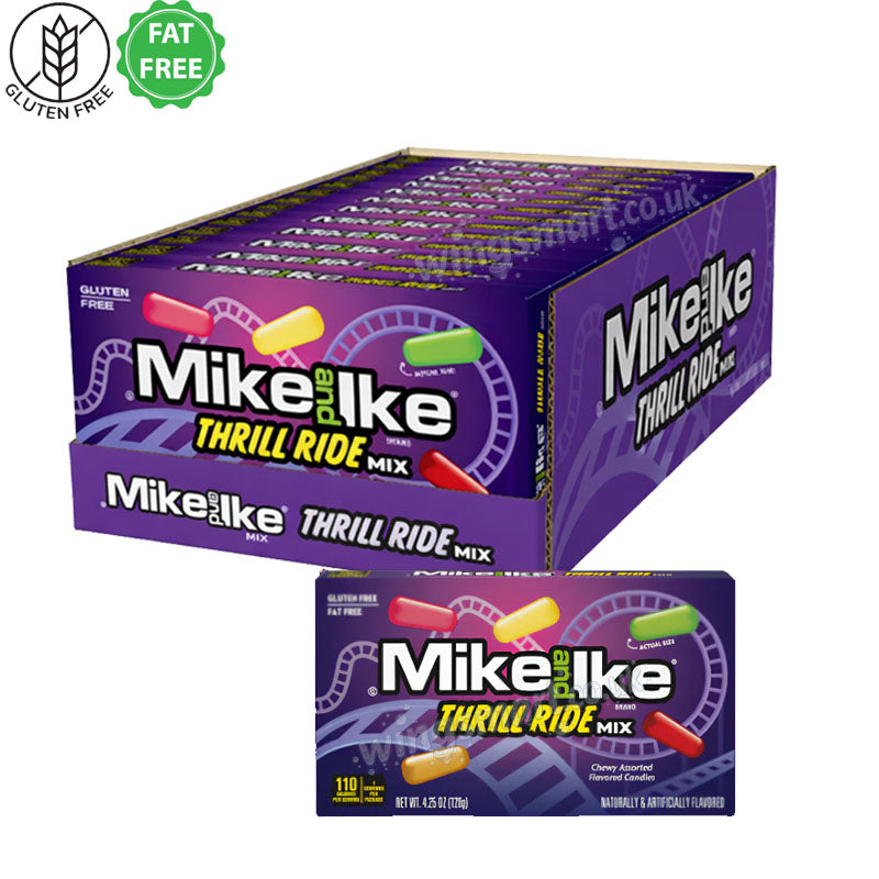 Mike & Ike Theater Thrill Ride Candy 120g x 12 Pack BIG Assorted Fruity Chews