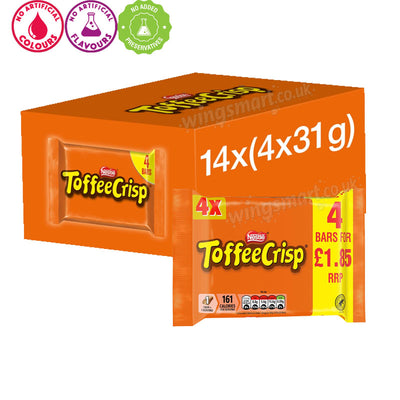 Toffee Crisp Bar (4x31g) Pack Multipack 124g PMP (Box of 14 packs)