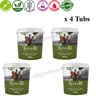 Tyrrells Sea Salted Veg Sharing Crisps 600g (Case of 4)