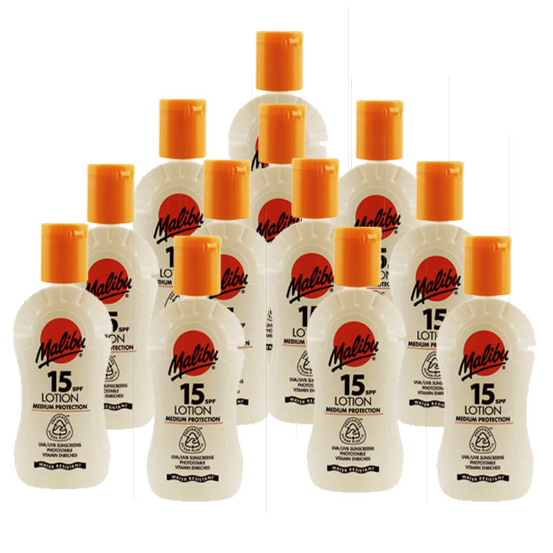 Malibu SPF 15 Sun Protection Lotion 100ml – Medium Protection Sunscreen for Face & Body