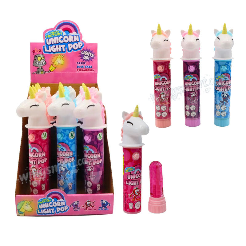 Unicorn Light Pop 11g Crazy Candy Factory (Box of 12 Lollipops)