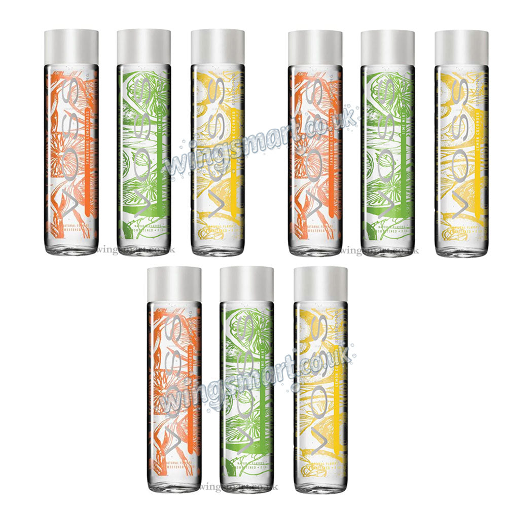 VOSS Sparkling Water Variety Pack – Tangerine Lemongrass, Lime Mint & Lemon Cucumber 375ml (Pack of 12)