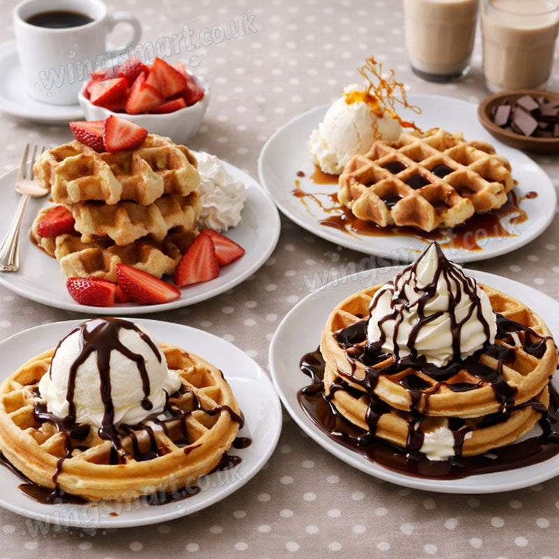 Wafflemeister Belgian Waffles 90g Frozen Sweet Breakfast Snacks (Box of 28 Packs)