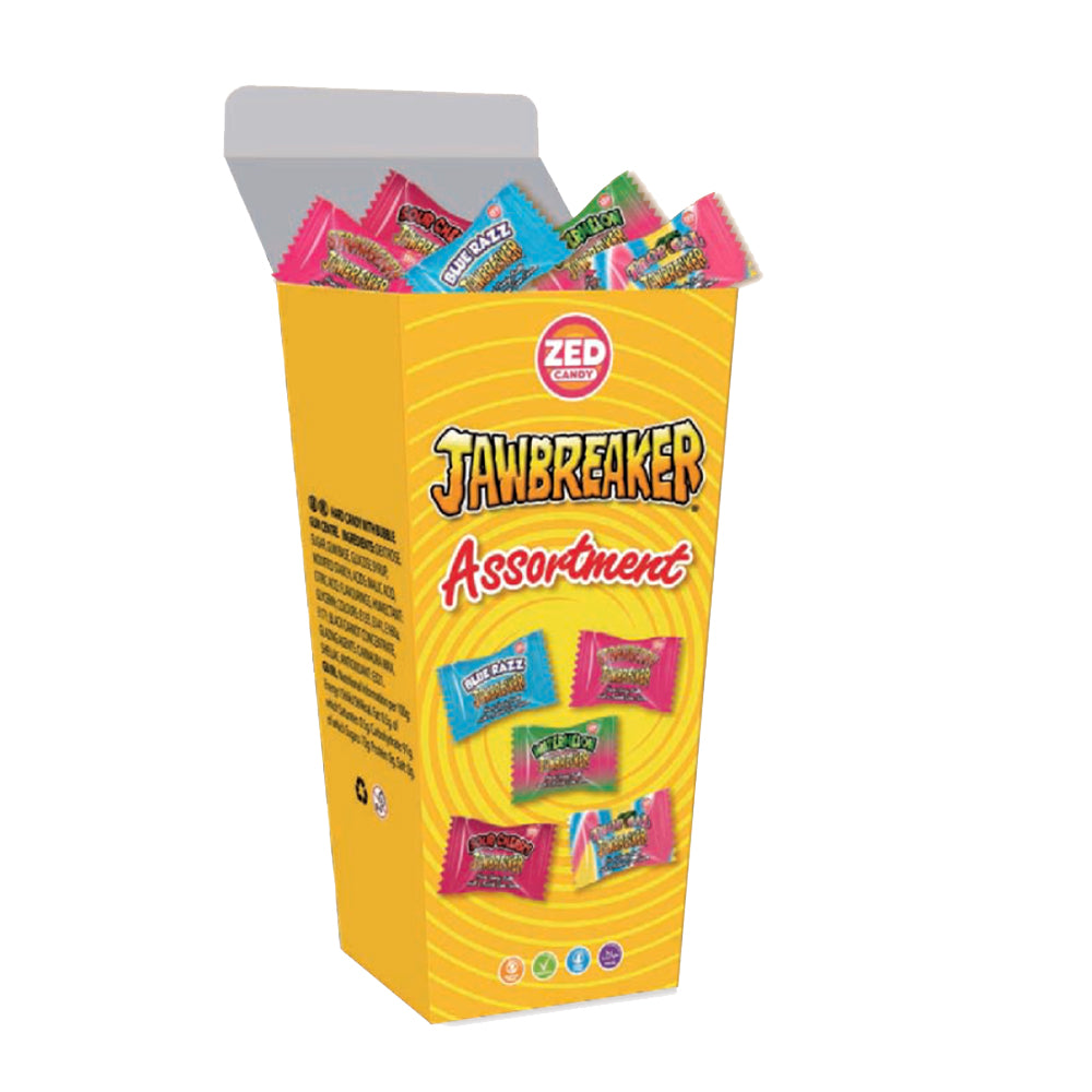 Zed Candy Assorted Jawbreaker Carton, 198g - Halal, Dairy-Free, Gluten-Free, Vegetarian, Fruit Flavors